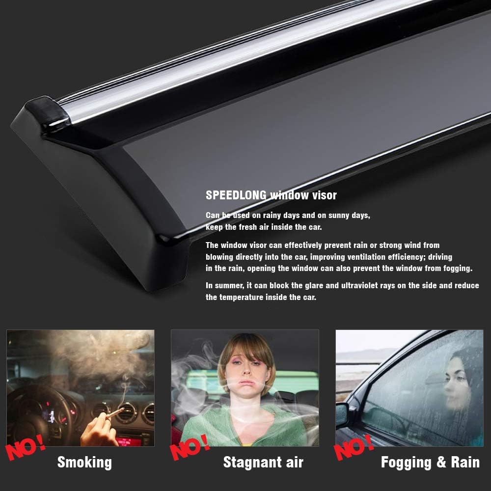 Car Window Visor Vent Shade Deflector Sun/Rain Guards C9554
