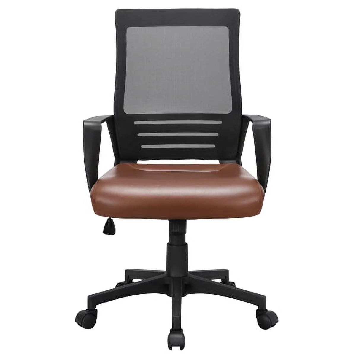 Adjustable Midback Ergonomic Mesh Swivel Office Chair with Lumbar Support, Brown Seat Y9048