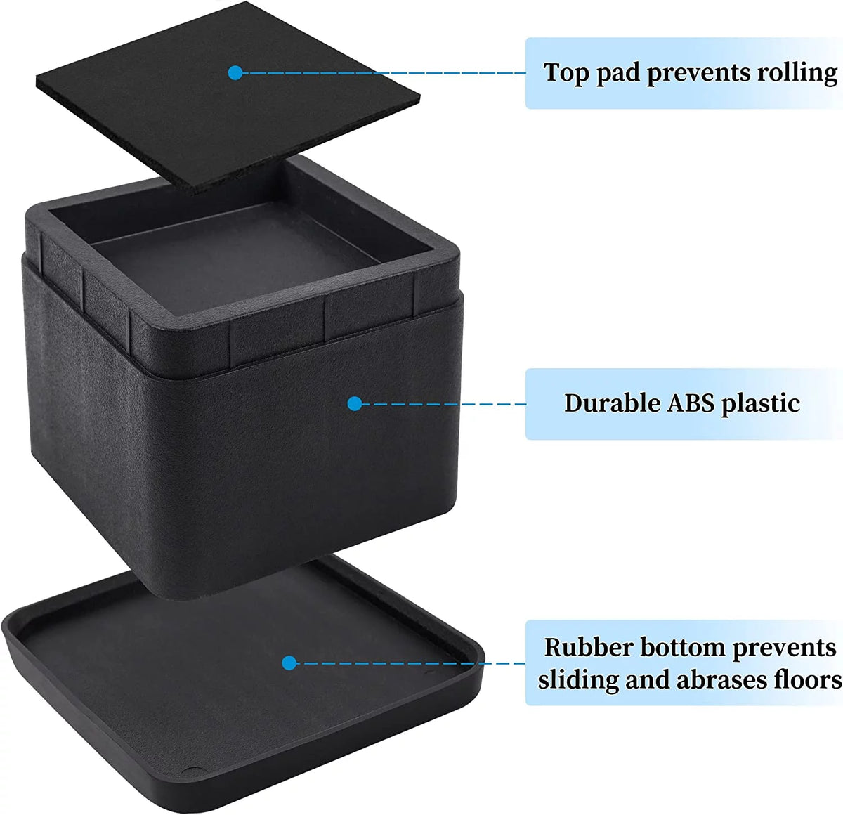 3 Inch Adjustable Heavy Duty Furniture Risers 4pcs T731