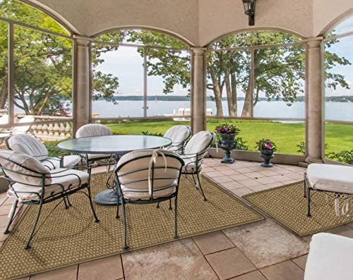 3' x 5' Waffle Pattern Indoor/Outdoor Area Rug V873