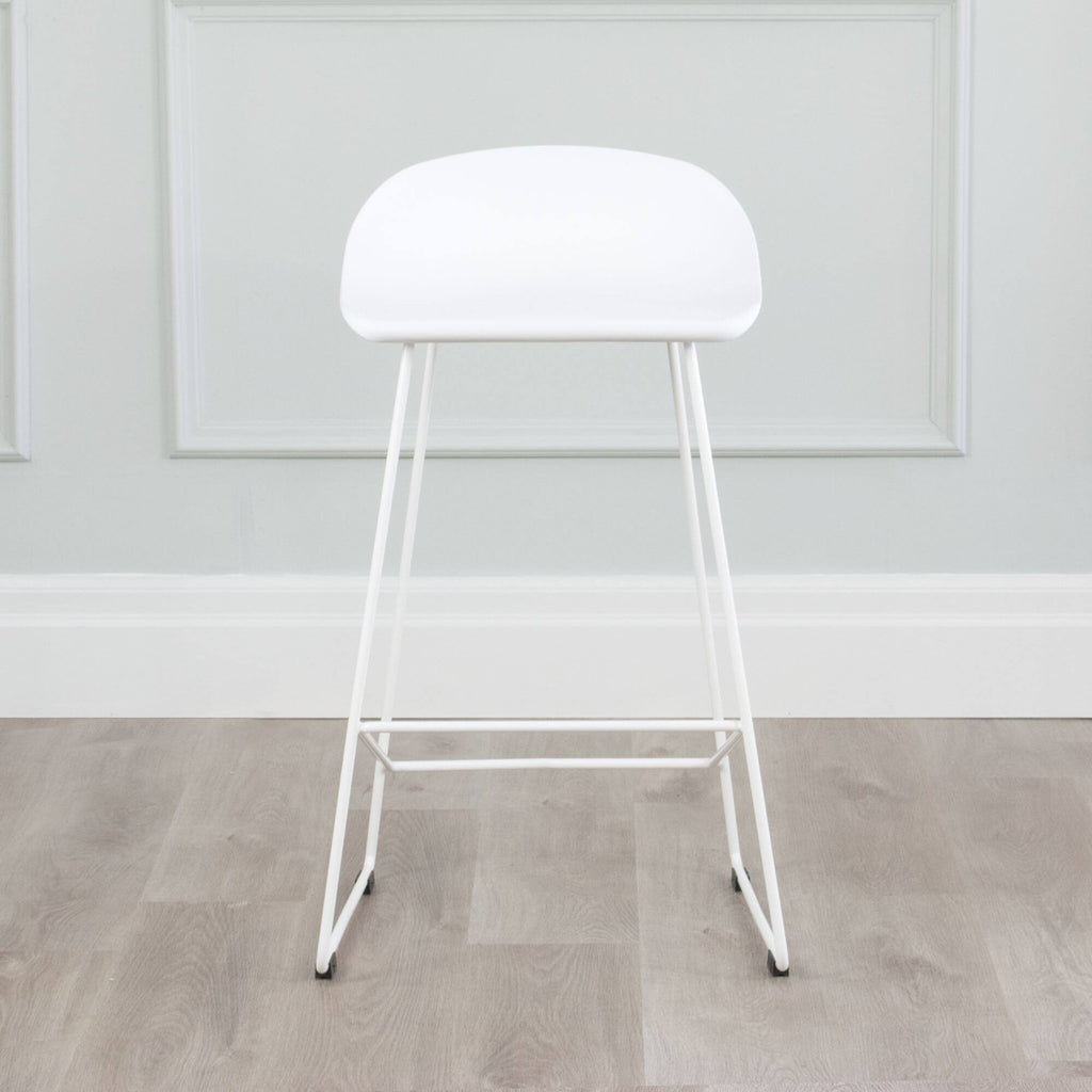 Set of 2 Plastic & Metal Sled Counter Stool H3314