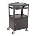Adjustable Height Metal AV Cart with Cabinet X435