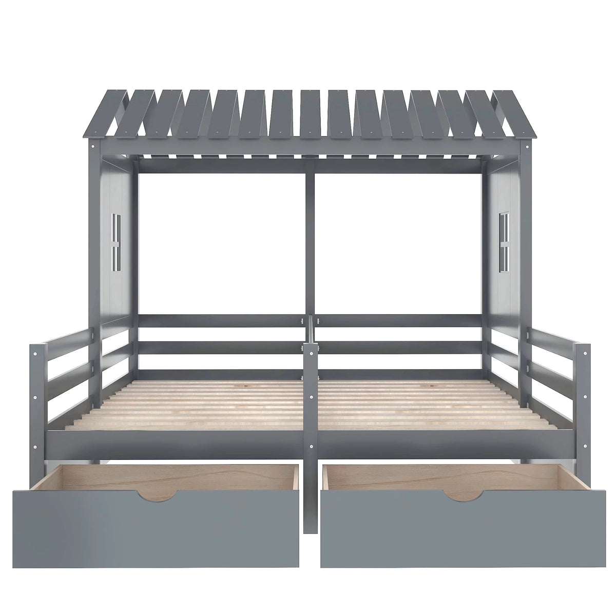 Twin Size House Platform Bed with Two Drawers P719