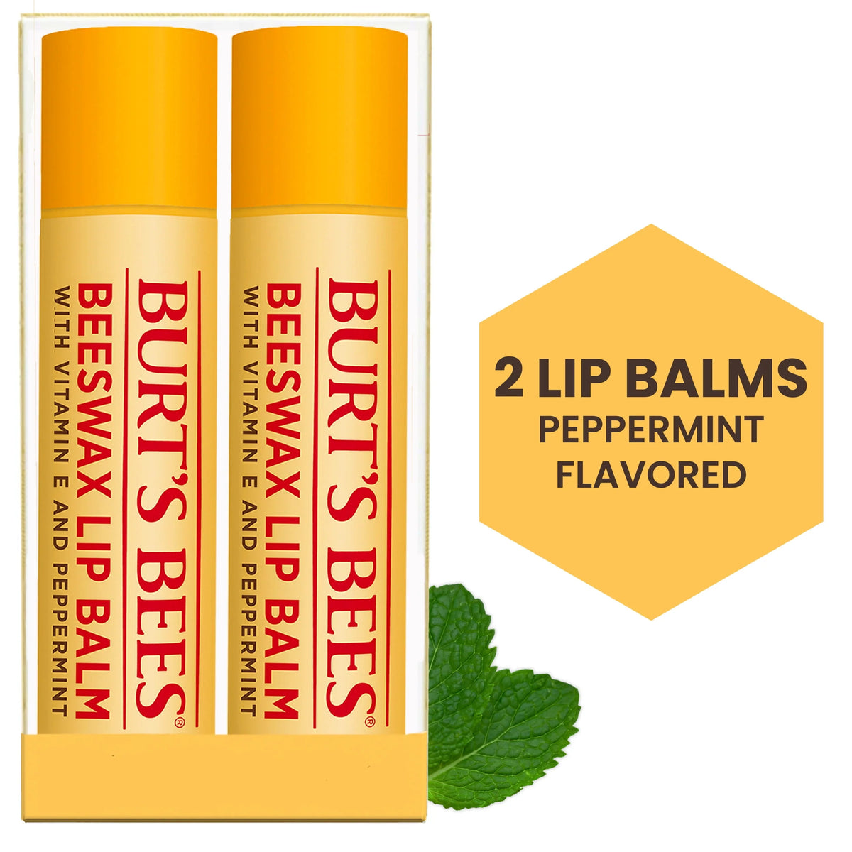 Moisturizing Lip Balm with Beeswax, Vitamin E & Peppermint Oil, 4 Count E6645
