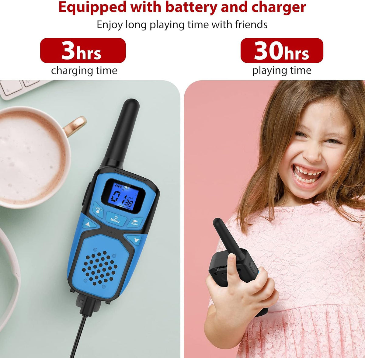 Walkie Talkie for Kids with Batteries and Charger T5211