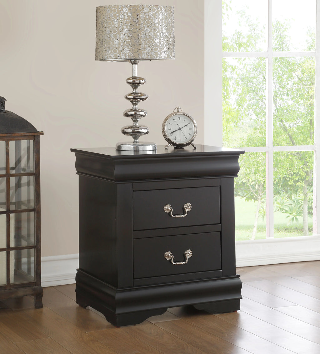 Vintage Wood Nightstand with Drawers J571250