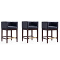 Ivory and Dark Walnut Beech Wood Counter Height Bar Stool Set of 3 N2610