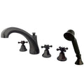Oil Rubbed Bronze Roman Tub Filler with Hand Shower F665