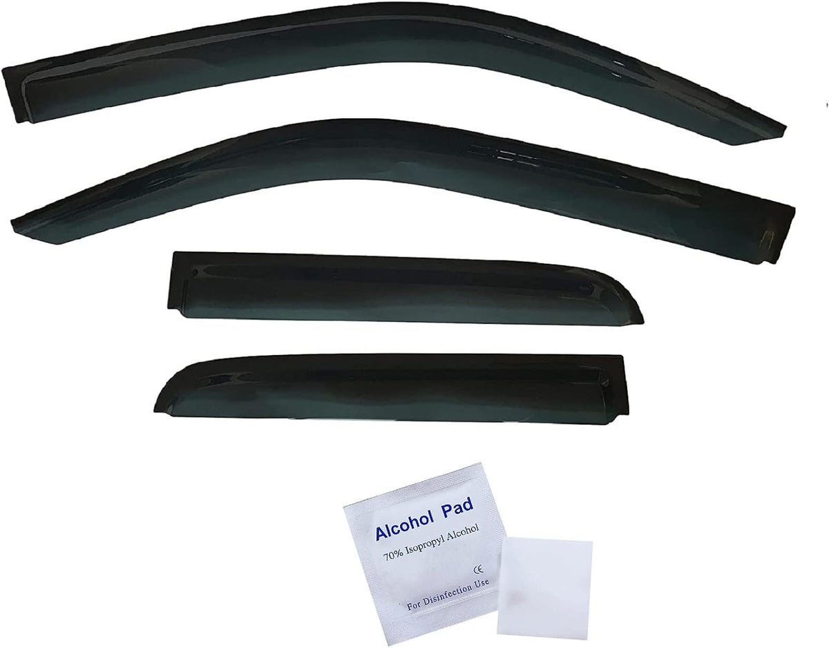 Dark Tinted Side Window Visor Deflectors Rain Guards for Dodge RAM 1500 Quad cab 2019 2020 2021 Pack of 2 V587736
