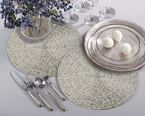 14" Gold Beaded Round Fabric Placemat G623086