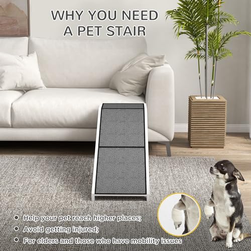 Natural 74" x 16" x 25" Dog Ramp with Non-Slip Carpet H363897