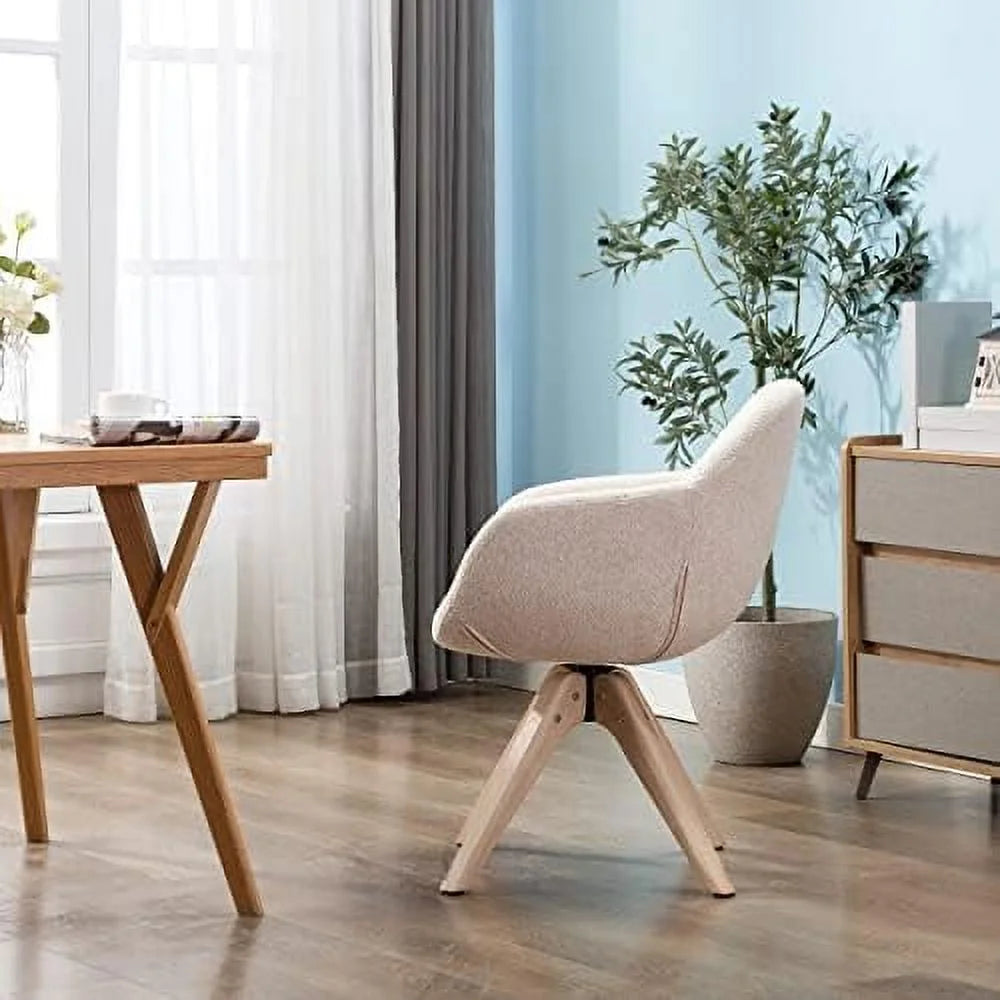 Mid Century Modern Fabric Accent Chair with Oak Wood Legs P288323