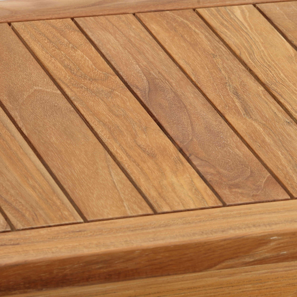 Solid Teak Wood Side Table with Shelf D667537