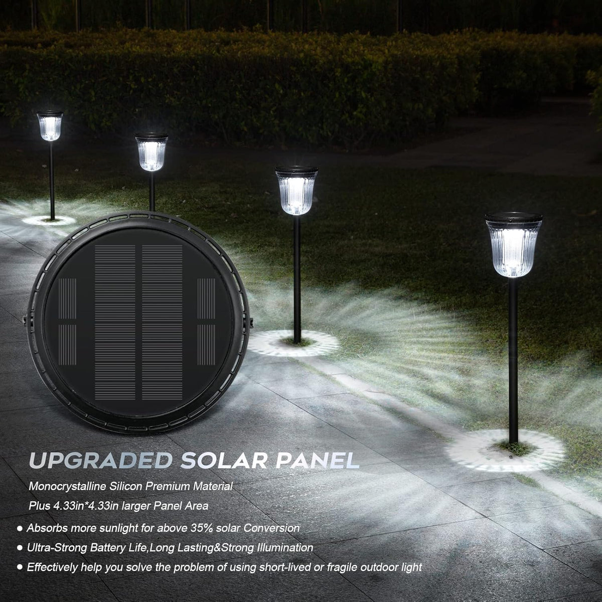 4 Pack IP65 Waterproof Solar Pathway Lights I13674