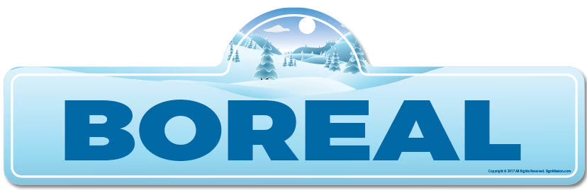 Boreal Street Sign Indoor Outdoor Skiing Skier Snowboarder Décor I668716