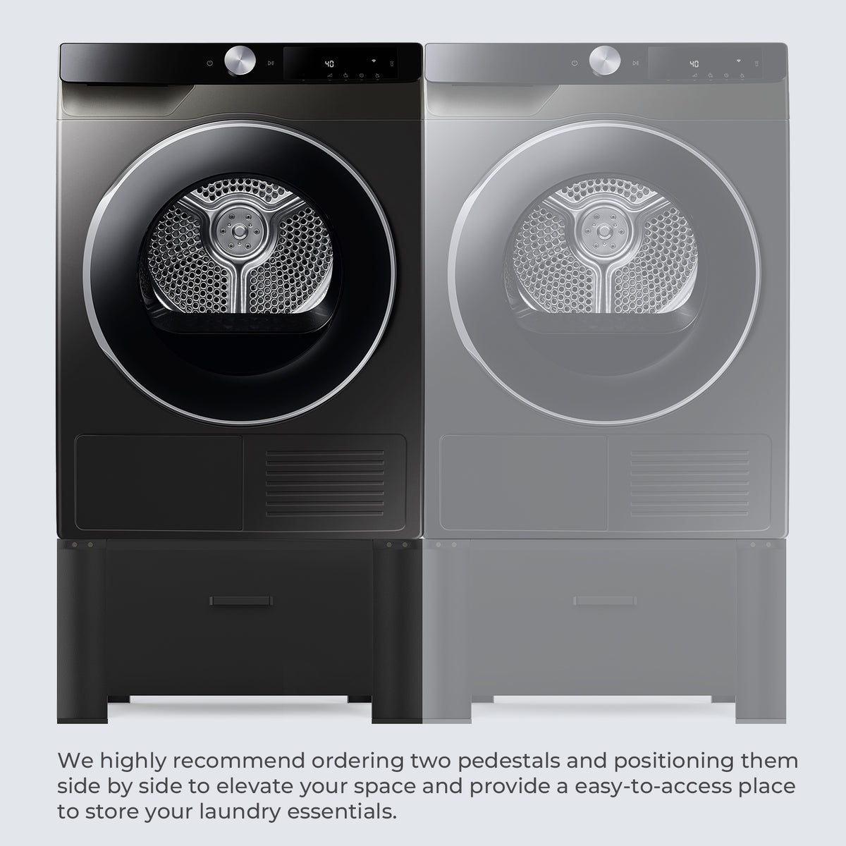 Black 29" Washing Machine Pedestal with Drawer S892