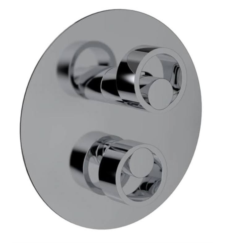 Satin Nickel and Satin Gold Pressure Balance Trim with Diverter with Circular Handle R3818