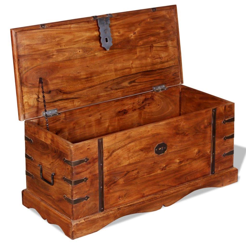2 Piece Acacia Wood Storage Chest Set I4979