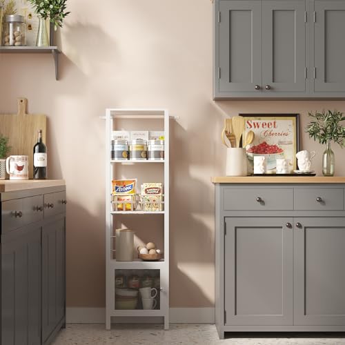 6 Tier Narrow Bookcase with Door F307684