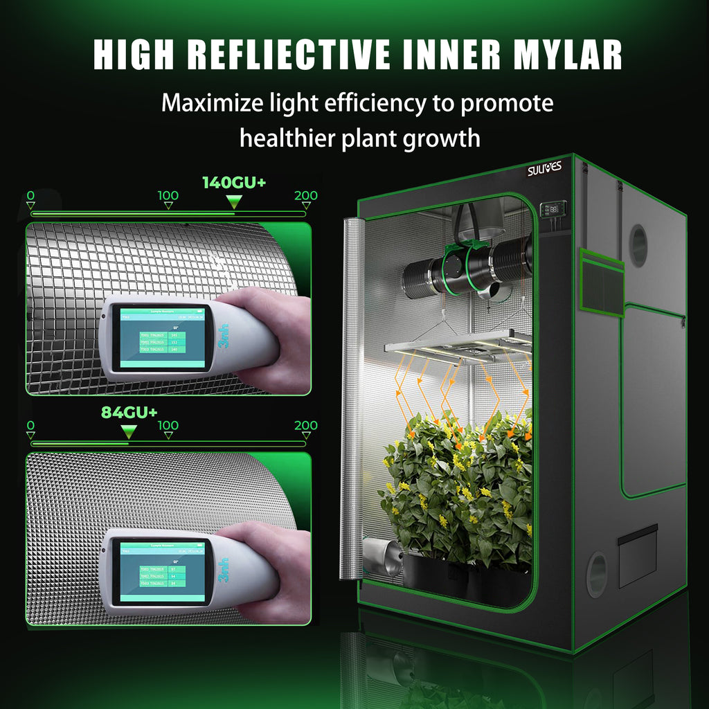 24"x24"x48" Water-Resistant Hydroponic Grow Tent with Observation Window L617