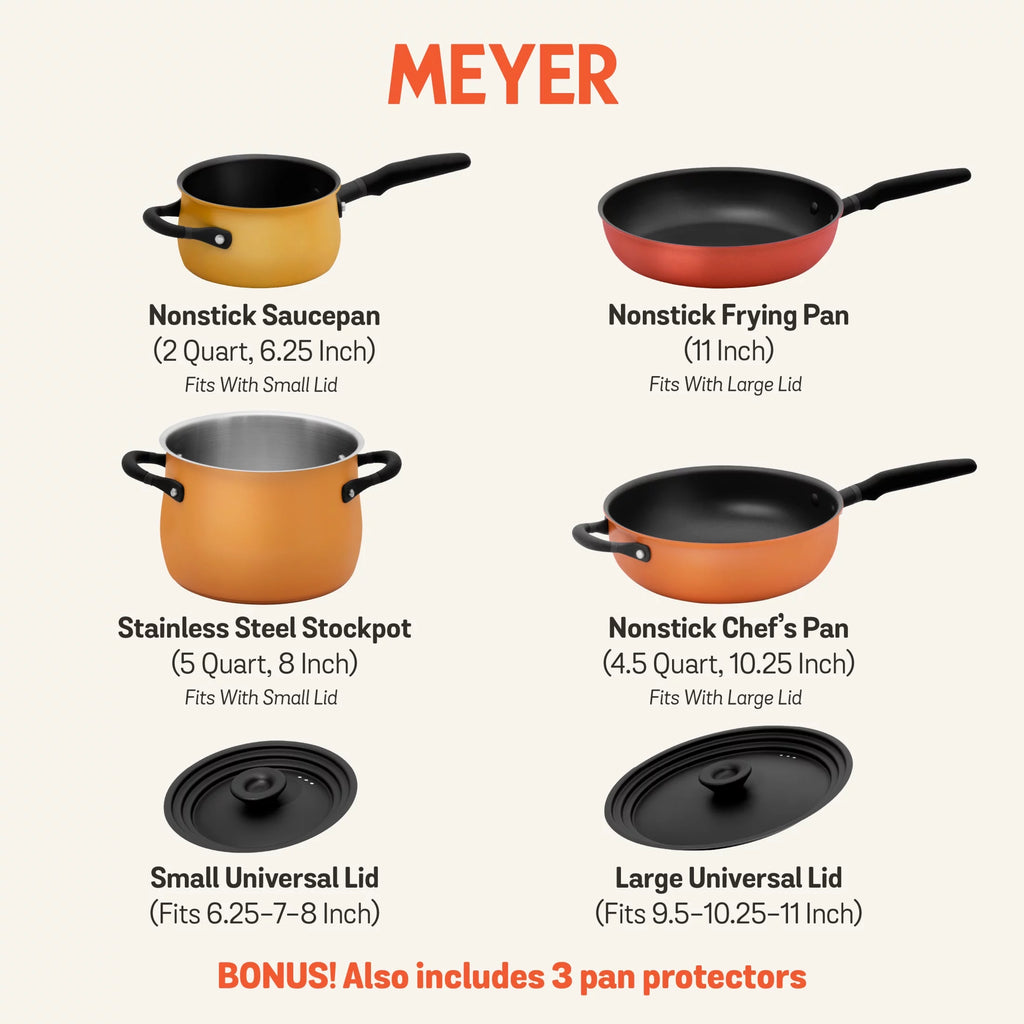 6 Piece Aluminum Nonstick Stainless Steel Cookware Set K182
