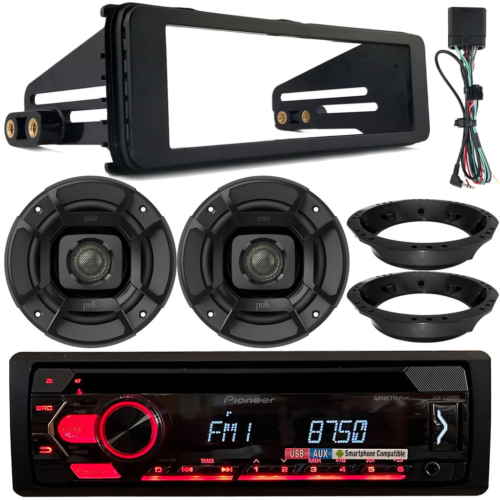 Single DIN AM/FM CD Receiver with 6.5 Marine Speakers and Install Kit L669370