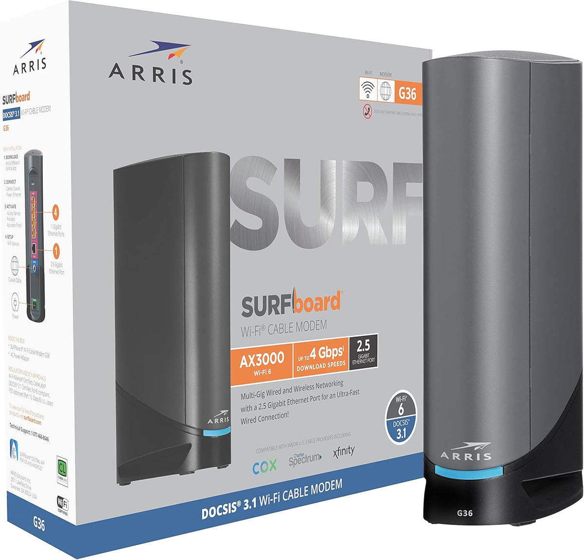 Multi-Gigabit Cable Modem & AX3000 Wi-Fi Router with 2.5 Gbps Ethernet Port E563701