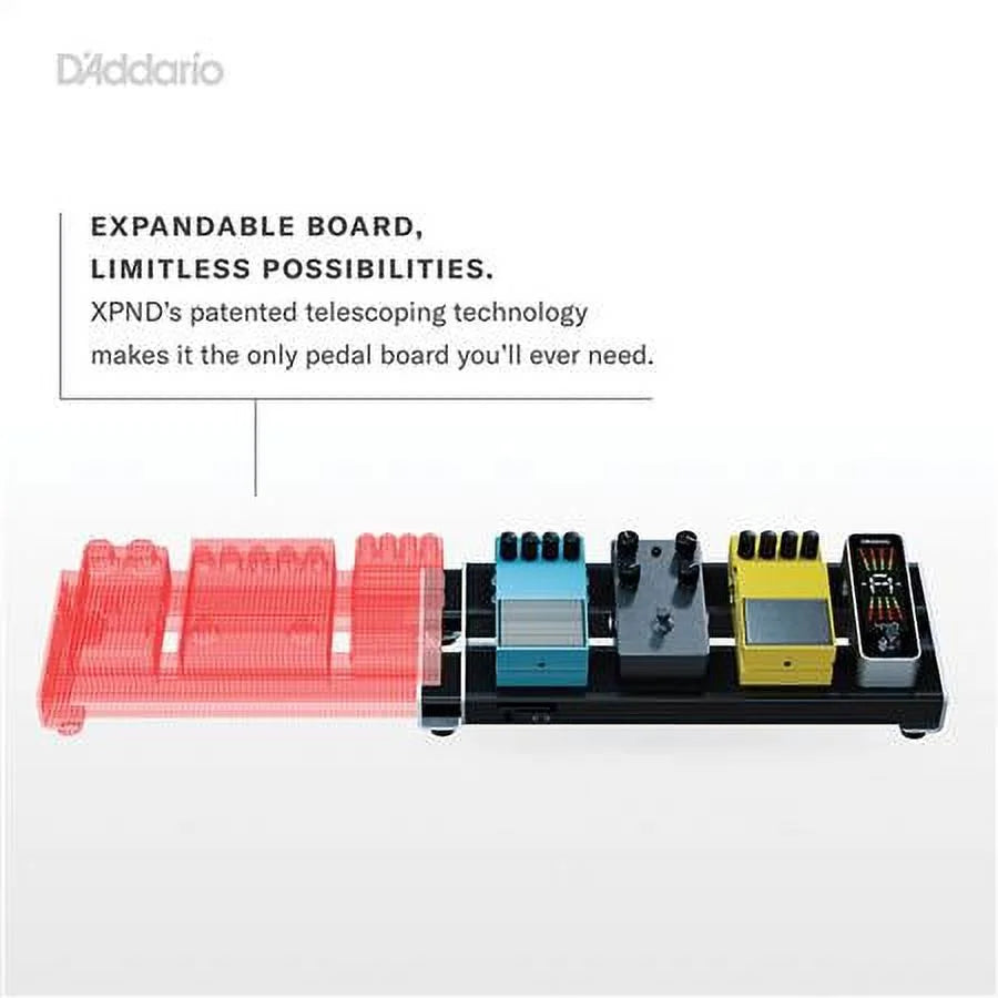 Black Telescopically Expanding 2-Rail Pedalboard System M321149