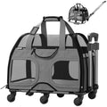 Pet Carrier with Removable Wheels and Double Telescopic Handle Q848