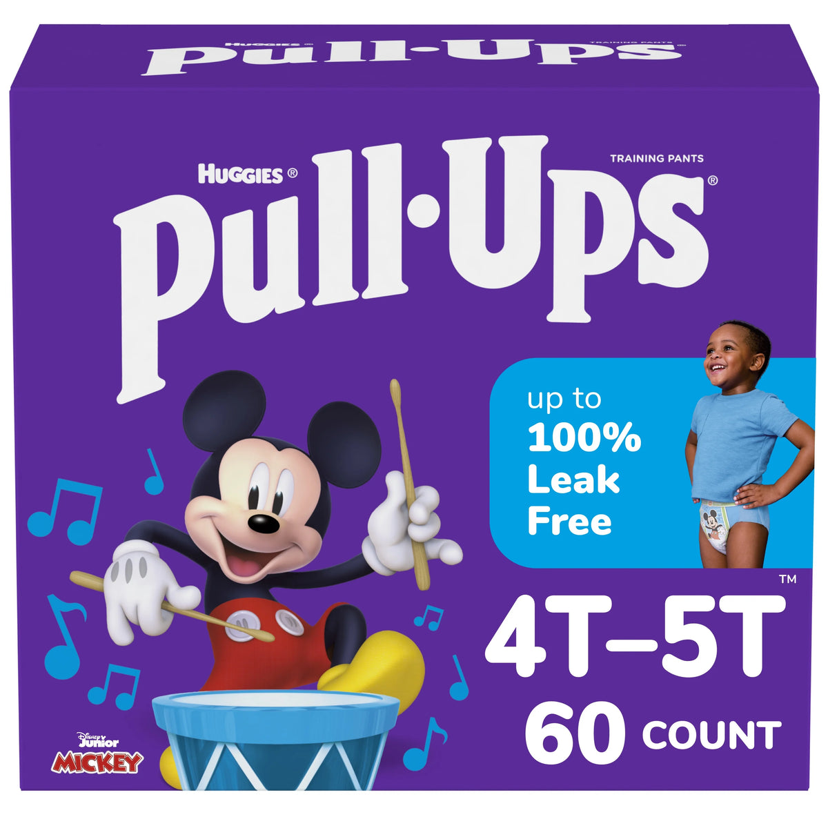 Boys' Potty Training Pants, 4T-5T (38-50 lbs), 60 Count B942605