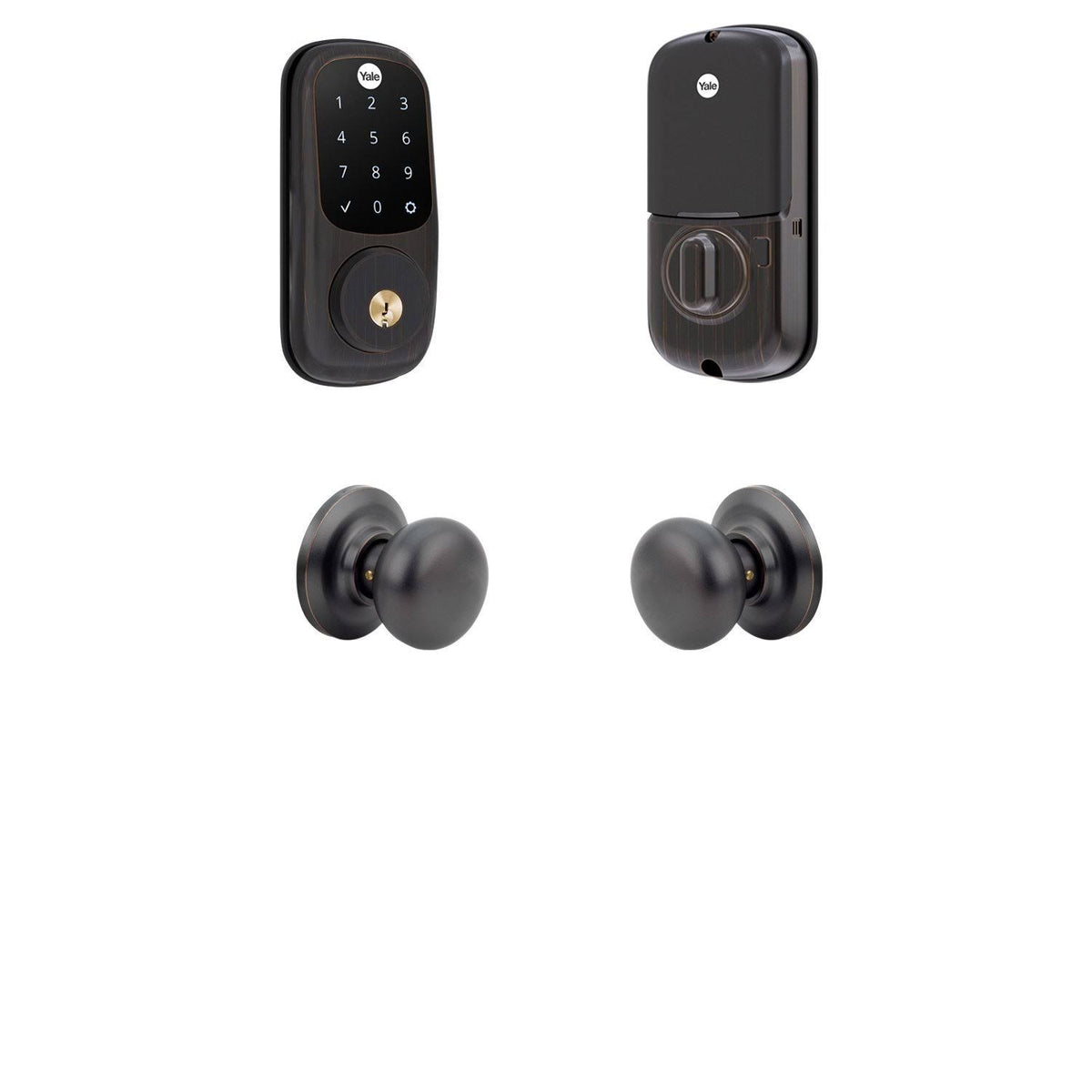 Black Touchscreen Deadbolt with Knob P5410