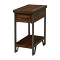 Farmhouse Wood 1-Drawer Side Table in Oak J309197