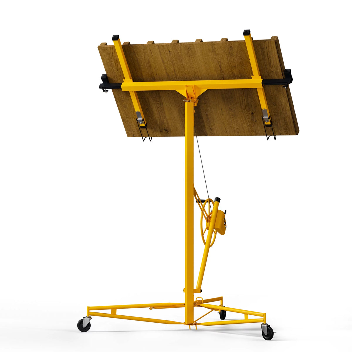11FT Drywall Rolling Lifter Panel Hoist Jack Tool, Steel, 150lb Capacity, Yellow X3218