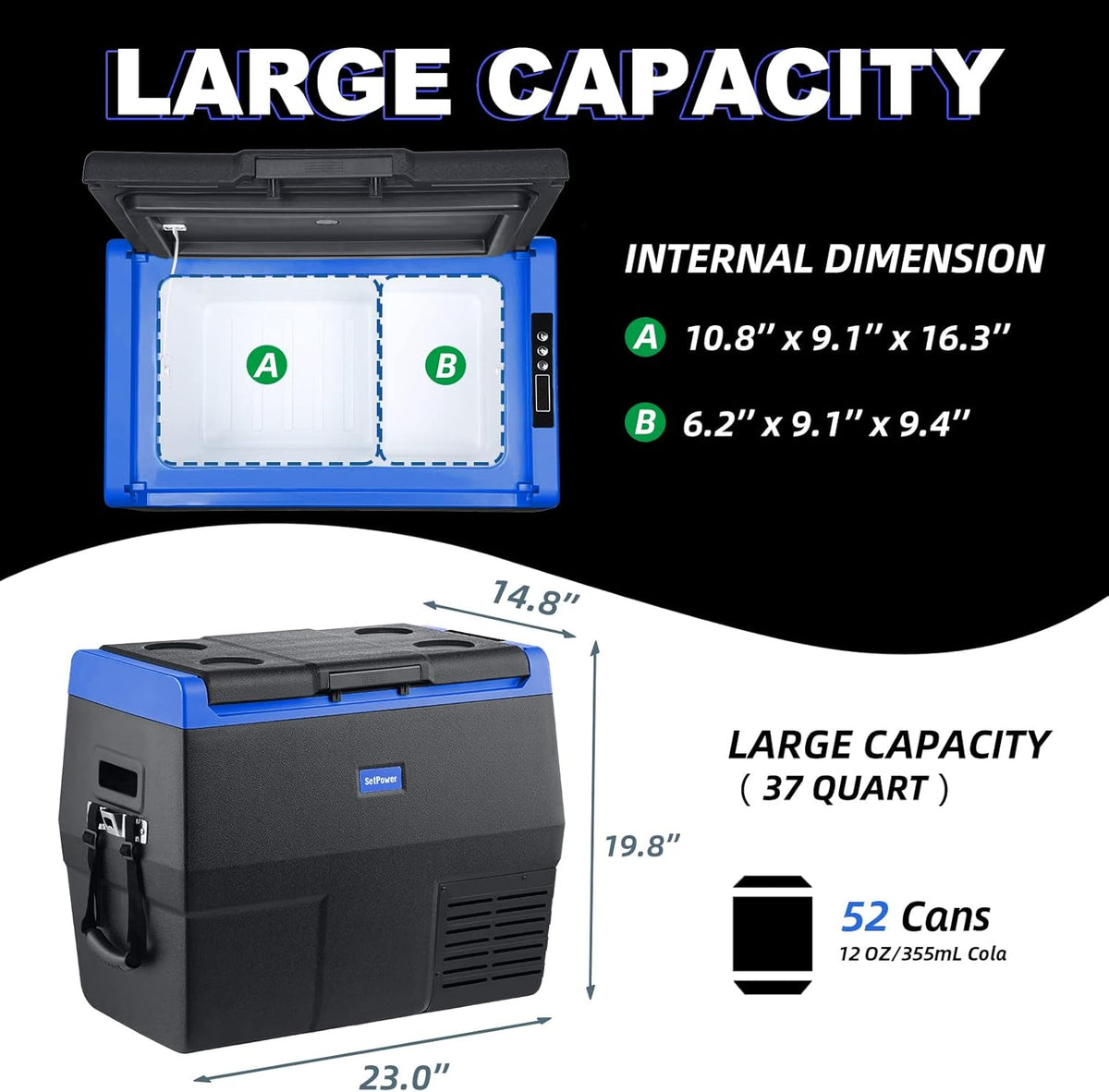 12 Volt Portable Car Refrigerator Freezer with Wheels K86157