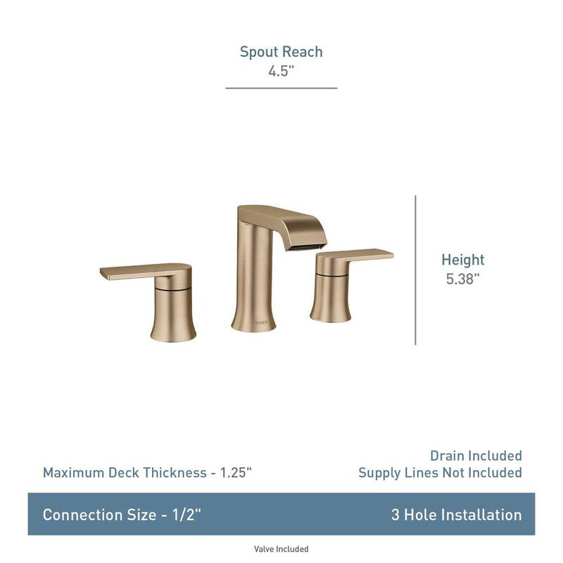8 in. Widespread Double Handle Bathroom Faucet Brushed Nickel R293