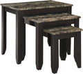 3-Piece Nesting Table Set Marble Look Top S32492