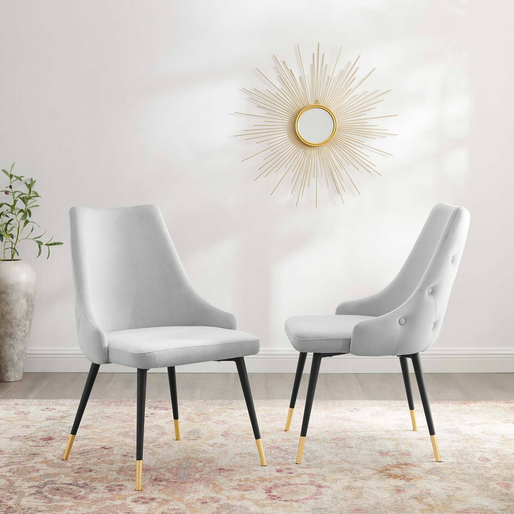 Black Performance Velvet Dining Side Chair Set of 2 Y361
