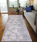 Abstract Silver Gray White Rug F8827