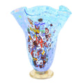 Aqua Murano Glass Millefiori Vase L649144