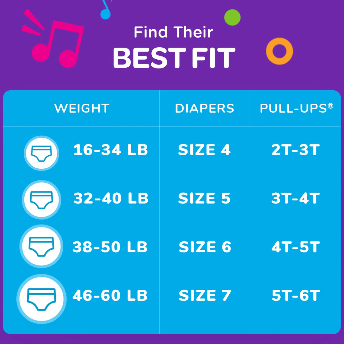 Boys' Potty Training Pants, 4T-5T (38-50 lbs), 60 Count B942605