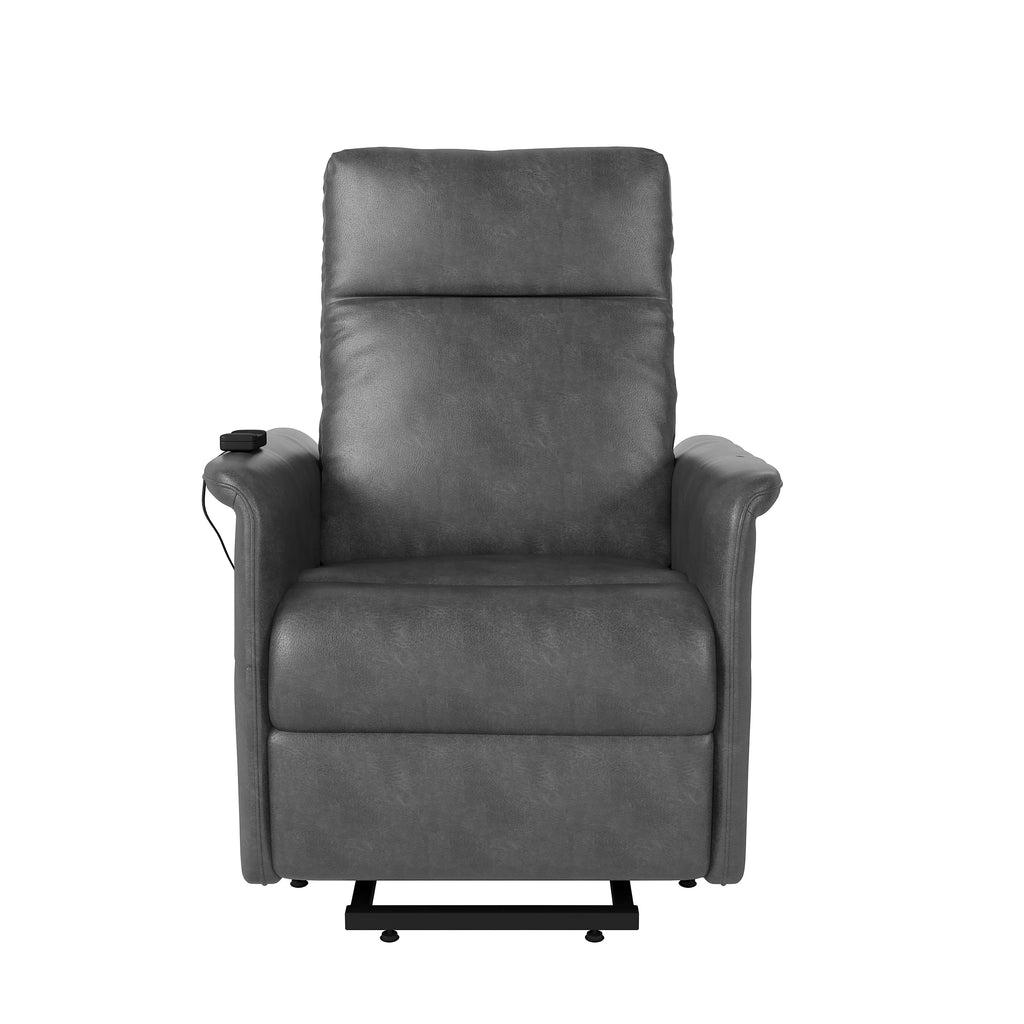 Gray Faux Leather Power Recline and Lift Chair G614384