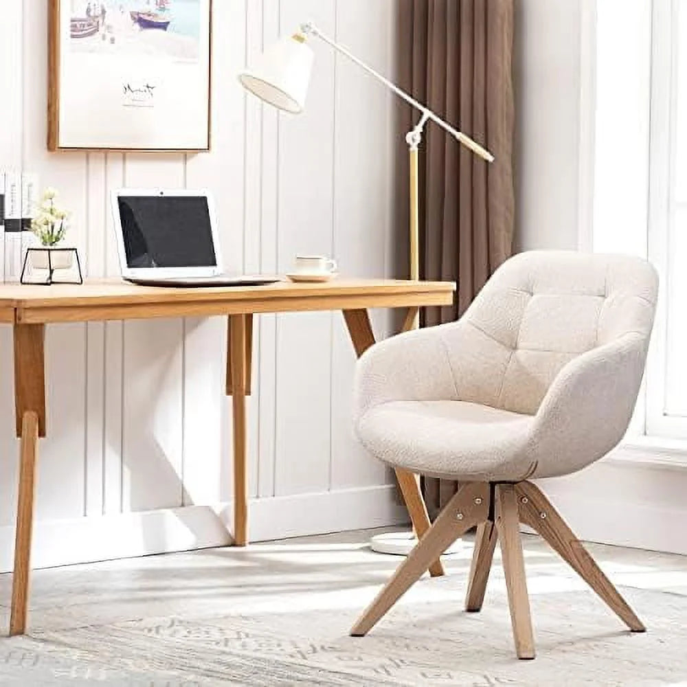 Mid Century Modern Fabric Accent Chair with Oak Wood Legs P288323