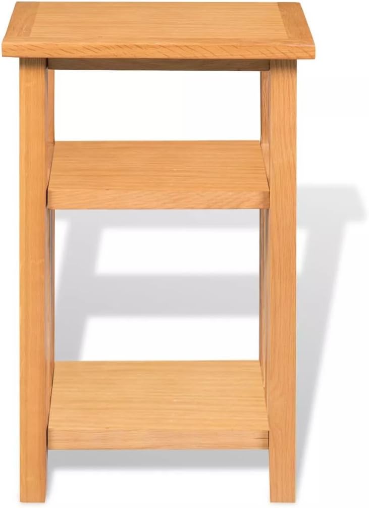 Oak Wood End Table with Magazine Shelf J880