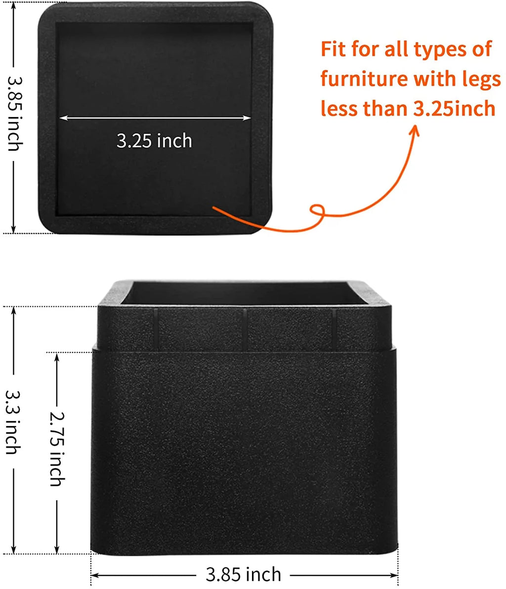 3 Inch Adjustable Heavy Duty Furniture Risers 4pcs T731