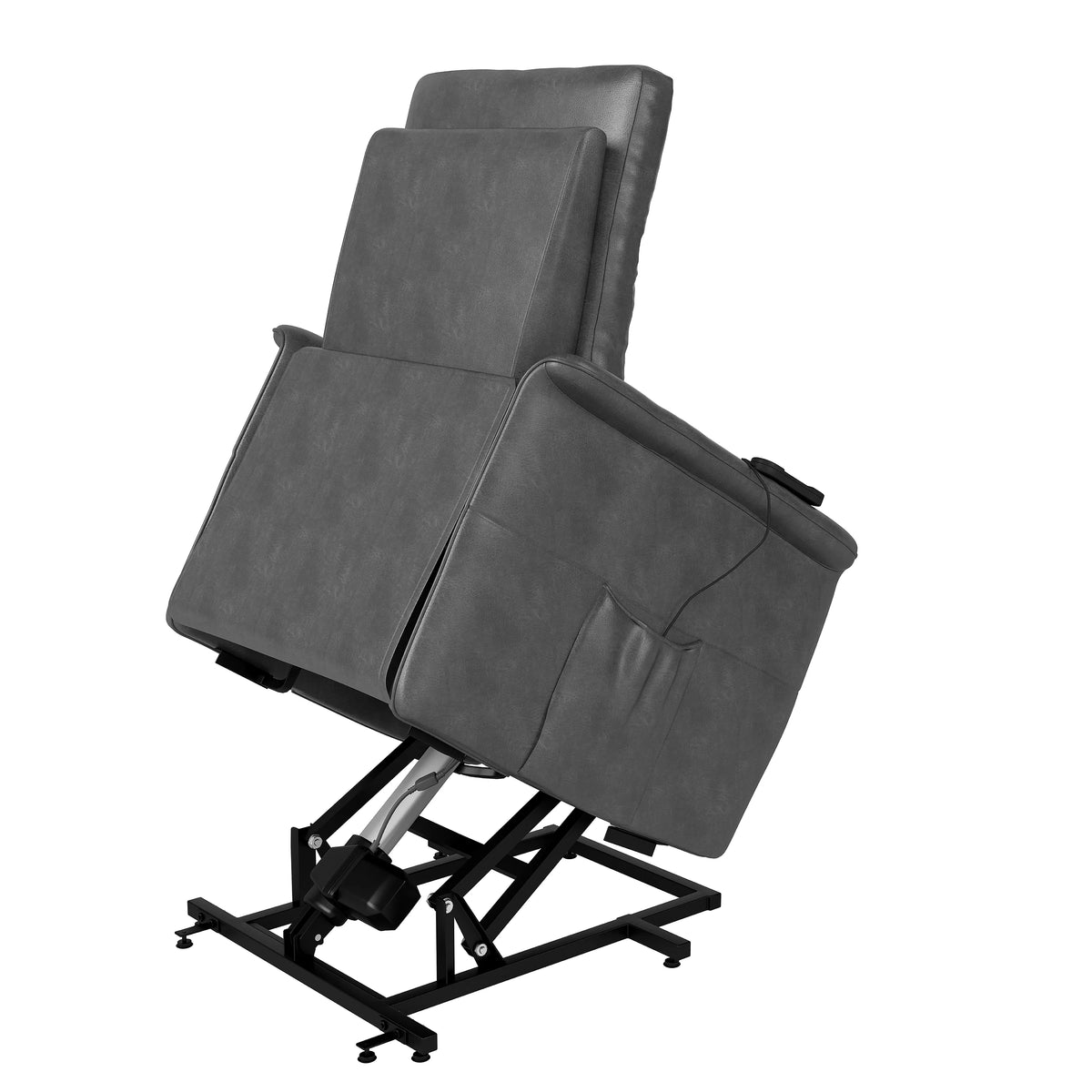 Gray Faux Leather Power Recline and Lift Chair G614384