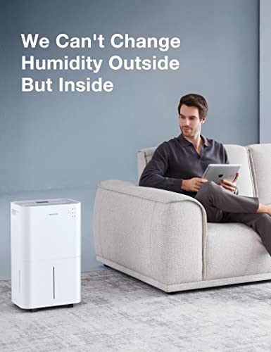 Dehumidifier with Auto or Manual Drainage, 36 db Noise Reducing, 3 Operation Modes U218