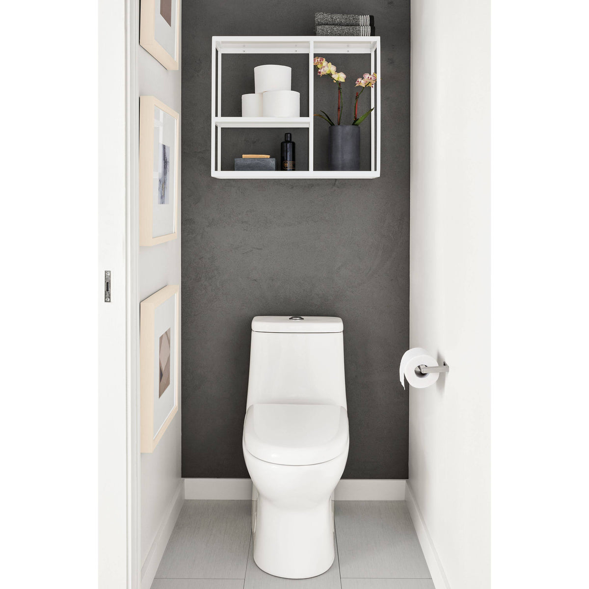 Sage Green Grey Three-Shelf Wall Unit F274
