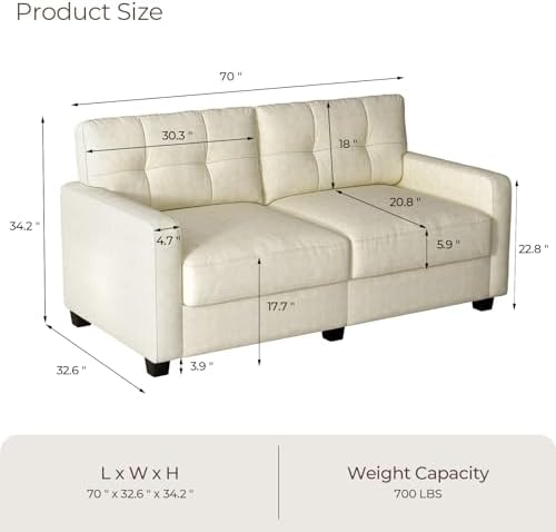 Velvet Fabric Loveseat Sofa with Solid Wood Frame J779