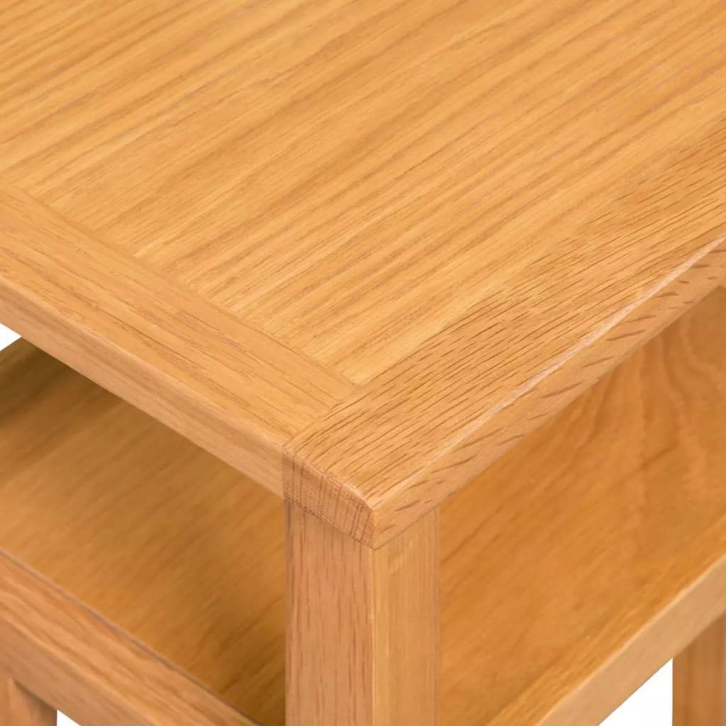 Oak Wood End Table with Magazine Shelf J880