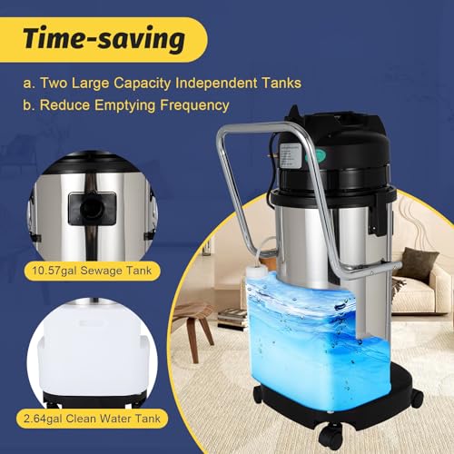 Portable Carpet Cleaning Machine with Mobile Tires (40L) J28704